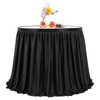 PARTISKY Black Polyester Rectangle Table Skirt, 6ft x 72in, Wrinkle