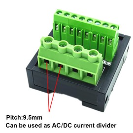 Jienk Screw Terminal Block Power Distribution Module, 30A DIN Rail Mounting Terminal Block Distribution Breakout Board for PLC Servo Power Amplifier (2 in 8 Out)