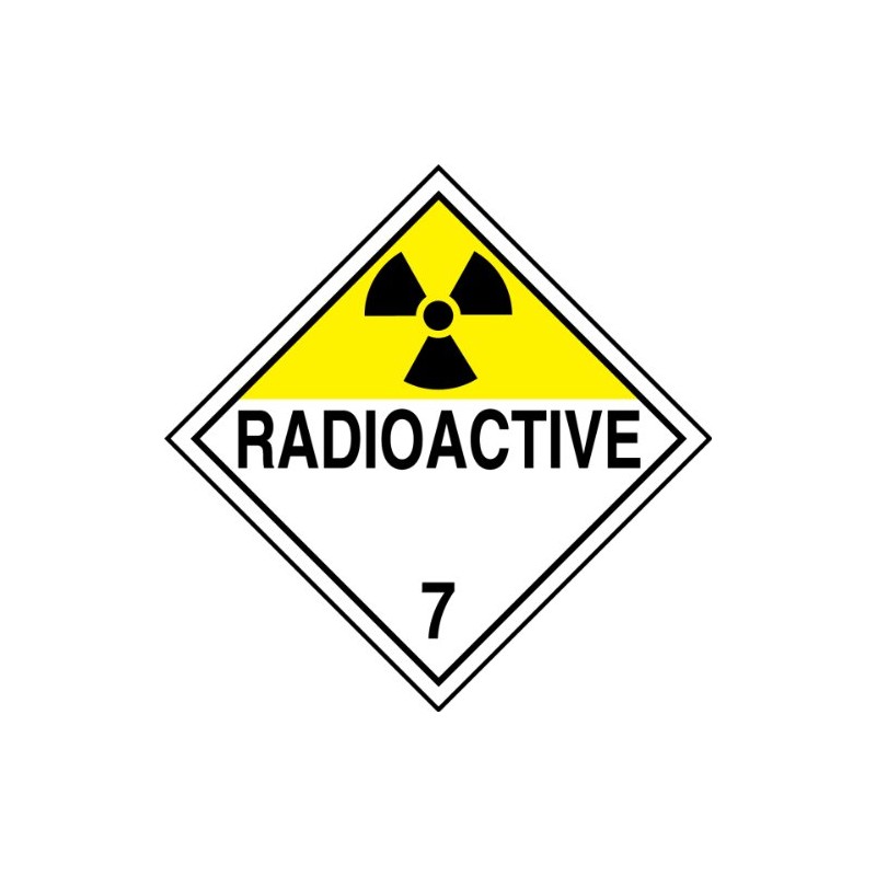 Accuform MPL701VP1 Plastic Hazard Class 7 DOT Placard, "Radioactive 7"