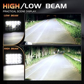 Jumpdy 4x6 LED Headlights Approved Hi/Lo Sealed Beam Replacement H4651 H4652 H4656 H4666 H6545 Compatible with Kenworth T600 W900 T800 Truck P-eterbilt 379 S10 RV Freightliner