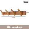 Keypak Wooden Wall Mounted Coat Rack 4 Hook 46cm Slimline