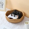 YANGQIHOME Rattan Bread Basket, Round Fruit Baskets, Scalloped Wicker Storage