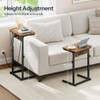 HOOBRO C-Shaped End Table with Charging Station, Adjustable Height Couch