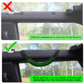 ANMOSVO for Bronco Roll bar Grab Handles - Hand-Woven & Easy to Install Paracord Nylon Grip Handle Interior Accessories for Bronco 6th Gen. 2021 2022 2/4-Door