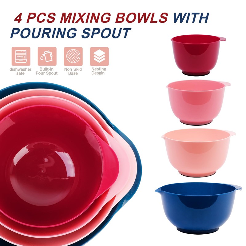 BoxedHome Mixing Bowl Set Mixing Bowl Set Plastic Salad Bowl