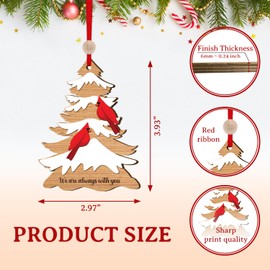 DEARMINE Cardinal Christmas Ornaments 2024, Red Cardinal Ornament, Memorial Gift for Loss of Loved Ones (We are Always with You, Tree)
