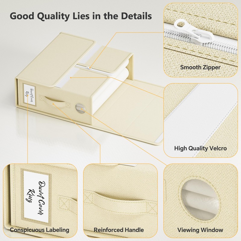 TRZZ 4-Pack Bed Sheet Organizers and Storage, Foldable Linen Bins