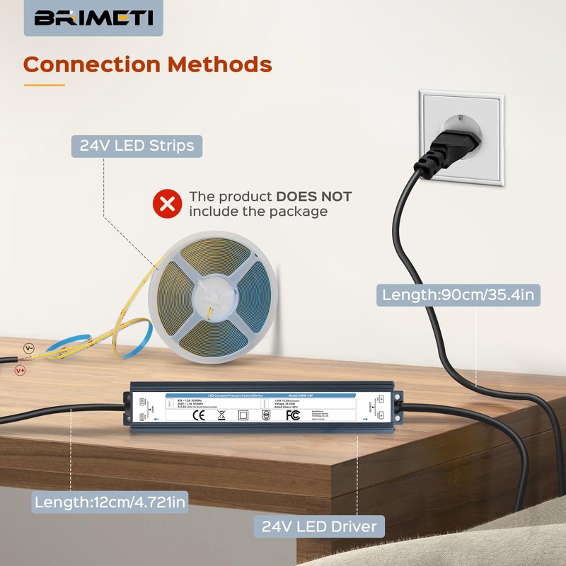 BRIMETI Trasformatore LED 220V 24V 60W Esterno Impermeabile IP67 Adattatore