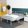 Geniqua Double Bed Queen Size Bed Frame Metal Platform Headboard
