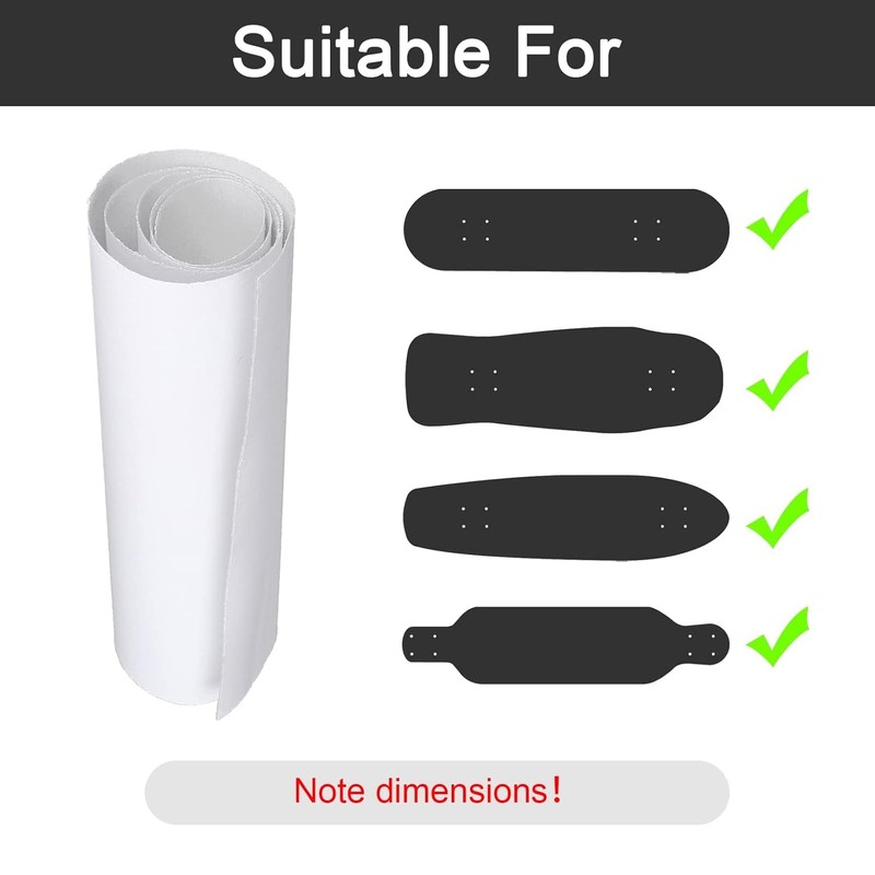 Fyearfly Transparent Skateboard Grip Tape, Waterproof Scooter Grip Tape, Transparent