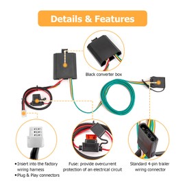 WeiSen Custom 4-Pin Trailer Wiring Harness Kit Towing Hitch Wiring Harness with Plug & Play Connector Compatible with Honda CR-V AWD 2017-2024 5th & 6th Gen