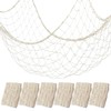 PercyEffie 6Pieces Natural fish net decorations fish nets scallop beach