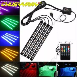 CHUSYYRAY RGB LED Lights Car Interior Floor Decor Atmosphere Strip Lamp