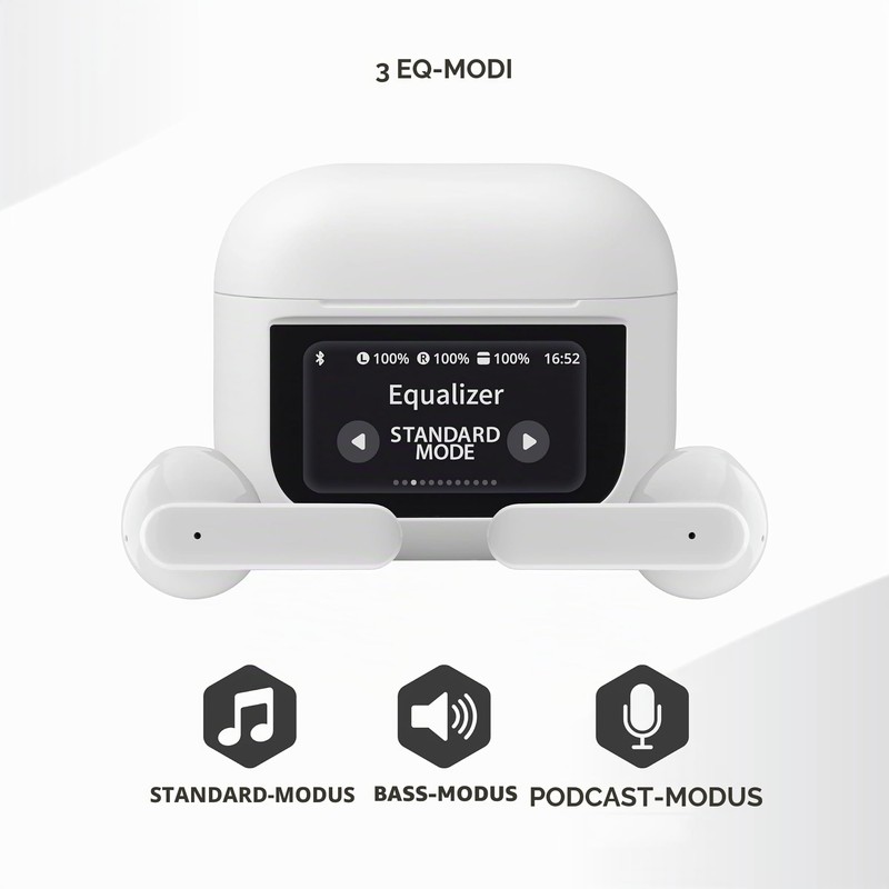 Music Sound Groove Bluetooth Earphones with Touch Screen, 3 EQ