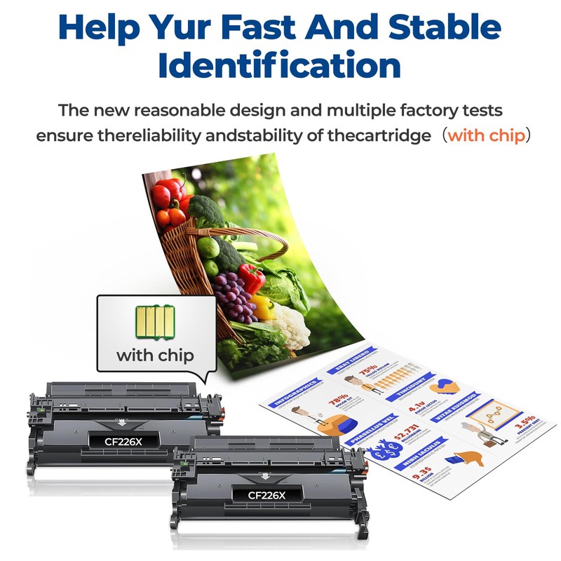 Gaiyeep Tuny 26X CF226X CF226A 2 Pack Black Toner Cartridges