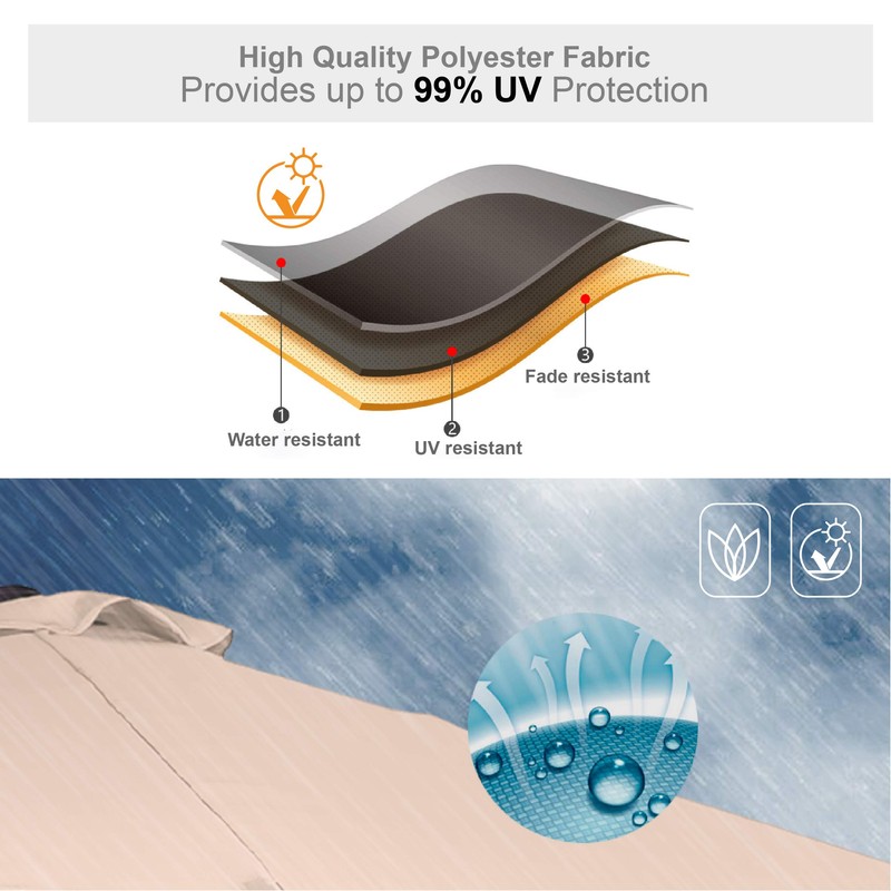 PHI VILLA 15ft Large Patio Umbrella with Base, Double-sided Outdoor