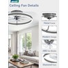 LEDIARY Ceiling Fans with Lights and Remote, 20'' Low Profile
