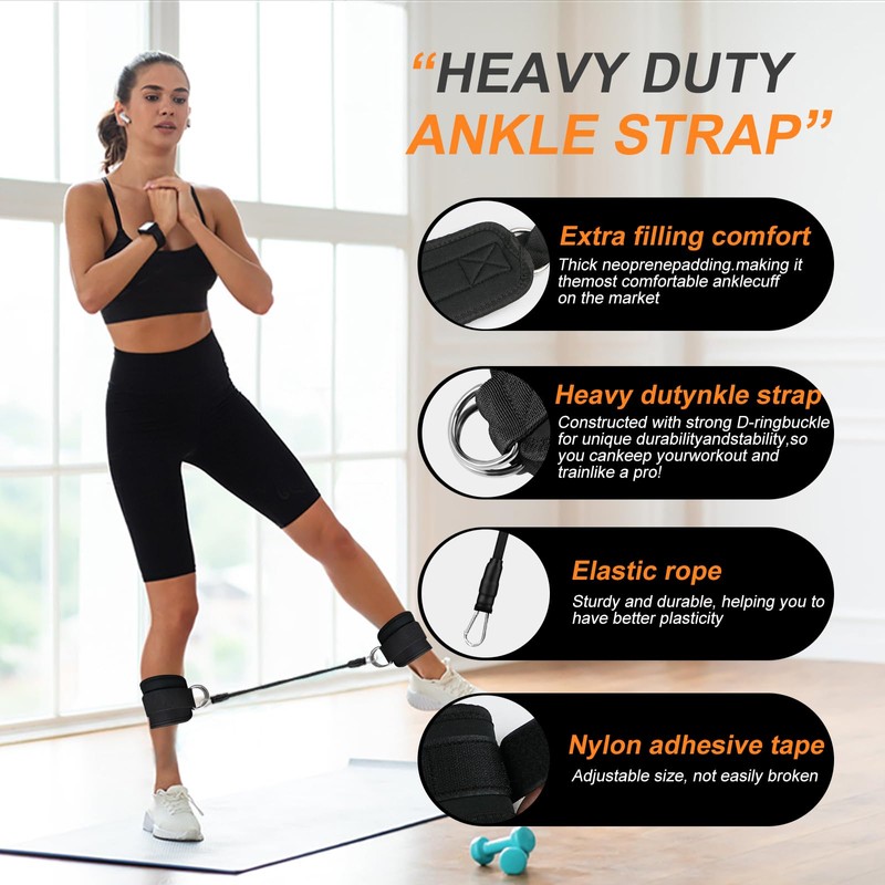 Ankle Resistance Bands with Cuffs for Leg and Butt Workout,