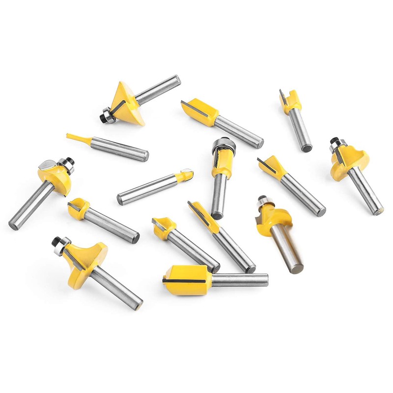 Ozmatip Router Bits Set of 15 Pieces 1/4 Inch Woodwork