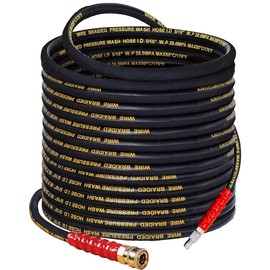 LIULO TOOL 50 FT Pressure Washer Hose with 3/8" Quick Connect, 4000 PSI Kink Resistant High Tensile Wire Power Washer Hose