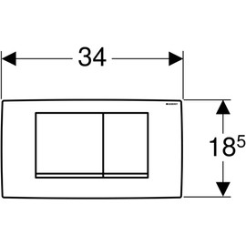 Geberit actuation plate Twinline 30 (for 2 flushes, actuation from the front, plate + buttons white, design strips bright chrome-plated) 115899KJ1