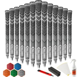 Full Choice Cross Corded Golf Grips 13 Pack, Low Taper Design, Choose from 13 Grips or 13 Grips with All Kits, 3 Sizes 5 Colors Options, Multi-compound Hybrid Golf Club Grips, CG01 Series