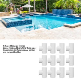 PVC Pipe Connector Pipe Fitting, 12 Pcs White Three Way Pipe Fitting 20mm 25mm 32mm Cap Fittings for Plumbing Water Pipe Water Distribution(20mm)
