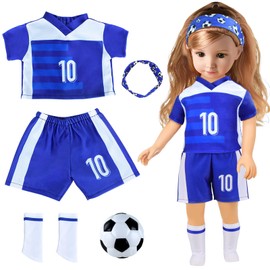 Doll Clothes Footballs Pack of 5 Baby Born Football Clothing Number 10 Soccer Ball Dolls Clothes 46 cm (18 Inches) Summer Football Clothes Doll Accessories Gifts for Girls