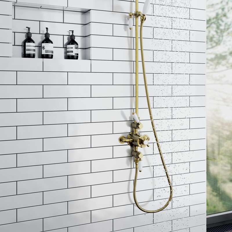 ENKI, H10, Shower Hose, Antique Brass, Flexi Bathroom Shower Head