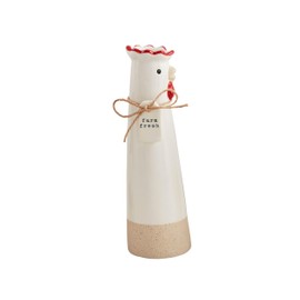 Mud Pie Farm Stem Vase, Chicken, 7.25" x 2"