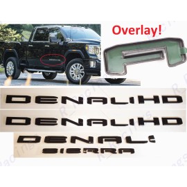 GMC OVERLAY Gloss Black DENALI HD DENALI SIERRA Emblem 2020+ GMC Sierra 2500hd3500hd
