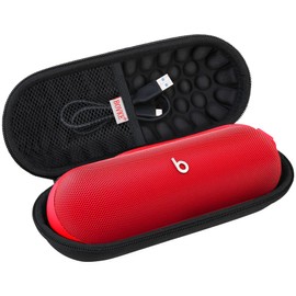 BOVKE Carrying Case for Beats Pill 2024 Portable Bluetooth Speaker, Protective Travel Case with Foam Padding and Mesh Pocket for New Beats Pill Accessories, Black