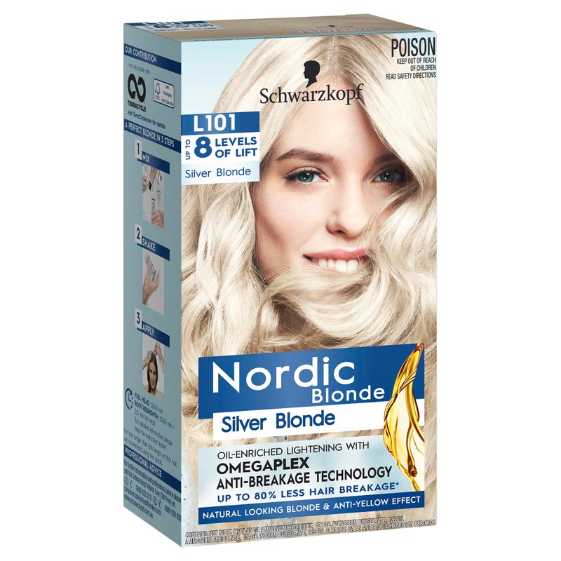 Schwarzkopf Nordic Blonde, Hair Lightener, L101 Silver Blonde