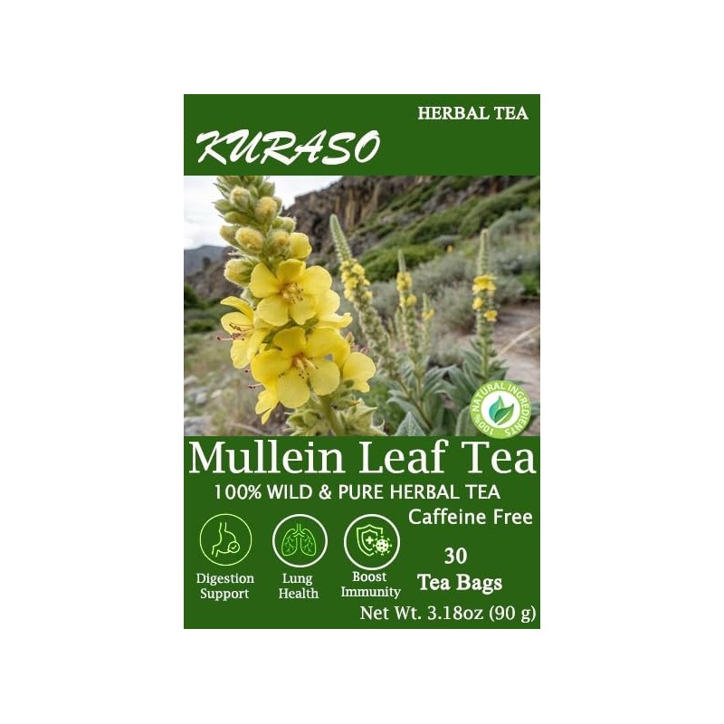 Mullein Leaf Tea Bags, 30 Teabags, 3g/bag Total 90g (Kuraso)