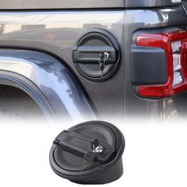 For Jeep JL Gas Cap Cover, Locking Fuel Door for 2018-2020 Jeep Wrangler JL & Unlimited Sport Rubicon Sahara 2-Door 4-Door