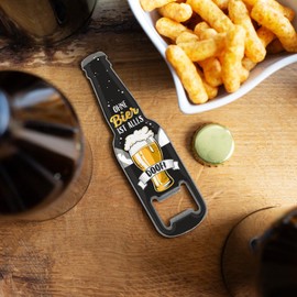 GRUSS & CO Bottle Opener Motif "Ohne Bier ist alles doof!" | Funny Bottle Opener with Magnet | Men's Gift, Party Gift | 48597
