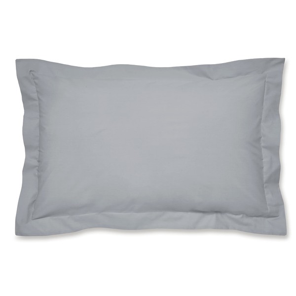 Catherine Lansfield Easy Iron Percale Oxford Pillowcase Pair Grey