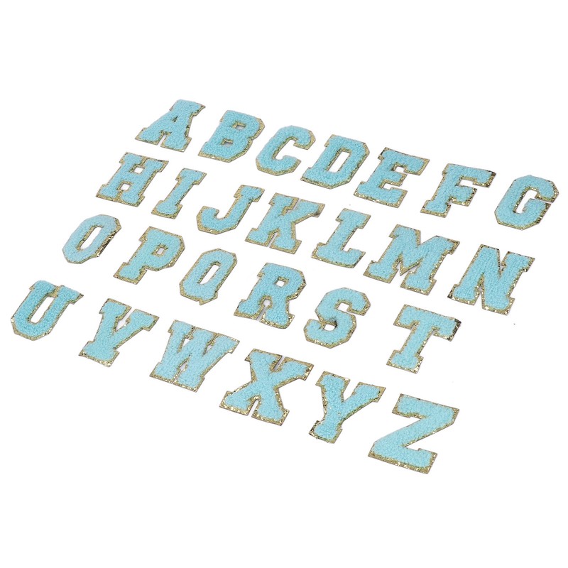 26 Pcs Iron On Letters A to Z Blue Letters