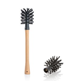 SAUBA Reinigungsbürste BOTTLA für Flaschen & Töpfe mit Wechselkopf | Topf- & Flaschenbürste schwarz | Spülbürste für Flaschen und Mixtöpfe | hygiensich & reinigungsstark