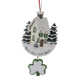 Kurt Adler "bless This Irish House" With Dangle Shamrock Ornament