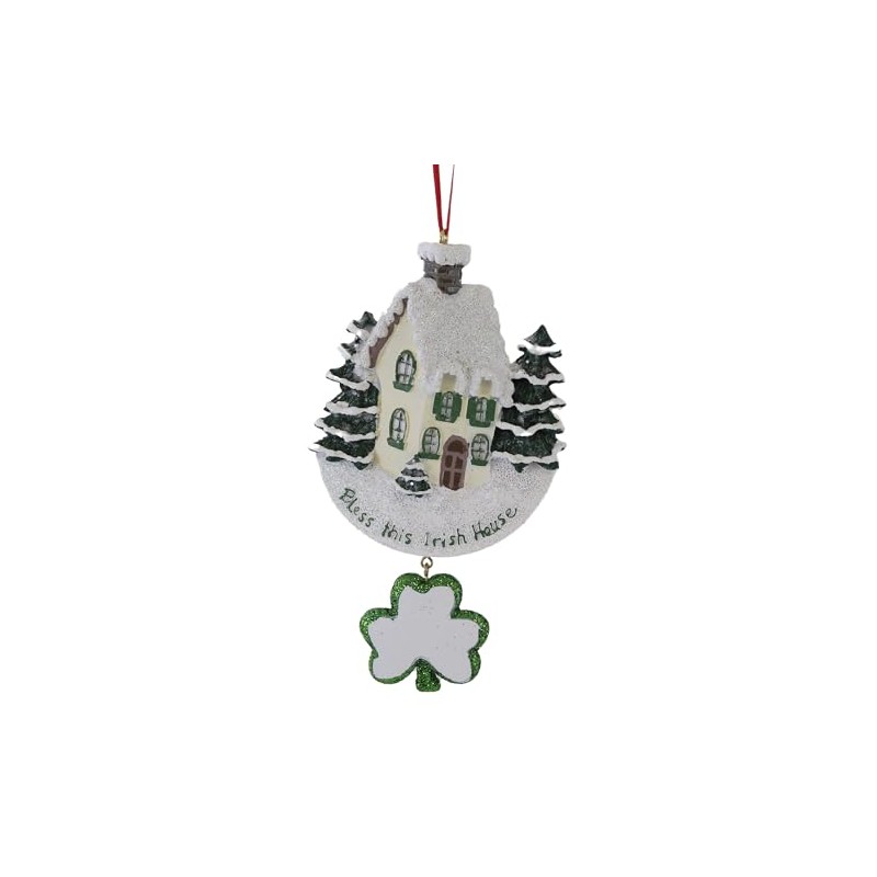Kurt Adler "bless This Irish House" With Dangle Shamrock Ornament