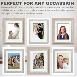 Clay Roberts 8x10 Wall Picture Frames with Mount for 7x5, 3 Pack (Light Grey)