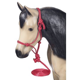 Tough 1 Miniature Poly Rope Halter with Lead, Red, Medium