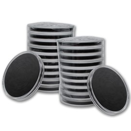 20 Clear Acrylic Capsules - Fits Most Popular Gold & Silver Coins - Easy to Open - Protect and Display Your Collection - 9 Sizes with Adjustable Black Ring Foam