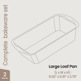 Loaf Pan Set 2-Piece - Deluxe Nonstick Carbon Steel Bakeware for Perfect Bread and Cakes – Dishwasher Safe, Premium Pans for Home Baking