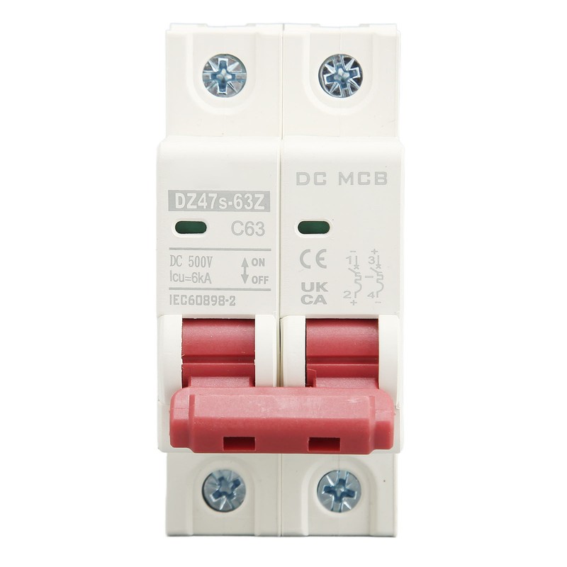 DC Miniature Circuit Breaker 2P 63A DC500V 6000A Breaking Capacity
