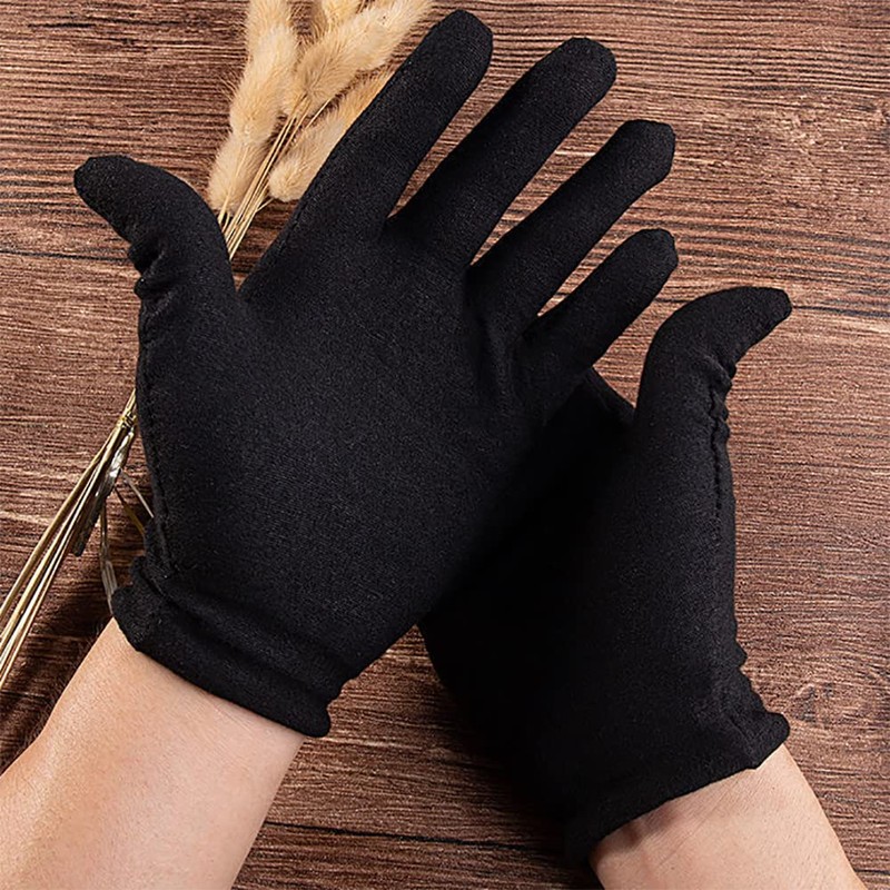 [FQZMQBQ] Cotton Gloves, Black, Dresses, Work, Quality Control, Drive, Thin,
