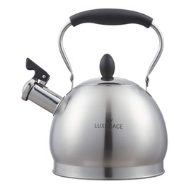 Creative Home 2.6 Qt. Stainless Steel Whistling Tea Kettle Teapot with Aluminum Capsulated Bottom for Fast Boiling Heat Water, for Induction Stove Top, Satin Finish