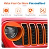 JeCar 9pcs Orange Grill Inserts Headlight Covers Trim Kit for
