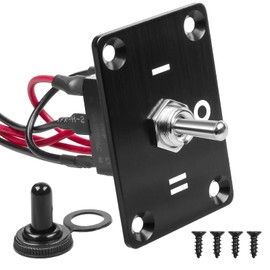 GUETNEU Button Switch Rocker Switch Toggle Switch Six Pin Three Position 1/2 Prewired Power Transfer Switch with Mounting Plate,Waterproof Cap.